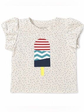 Cat & Jack Cream Short Sleeve Tee with Multicolor Popsicle Graphic
